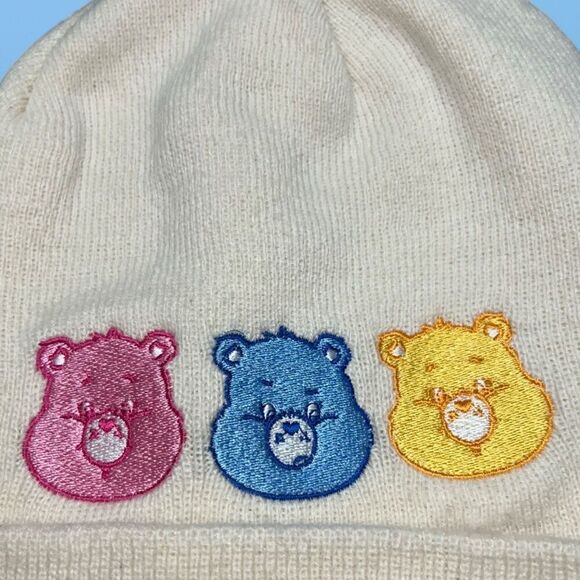 Care Bears Cream Embroirdered Knit Cuffed Beanie Hat - Picture 3 of 6